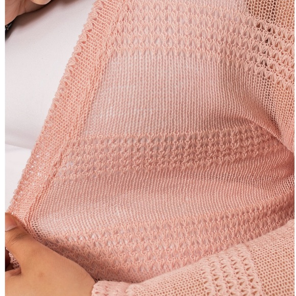 Cozy Pink Open-Front Cardigan Sweater-Large - Picture 5 of 7